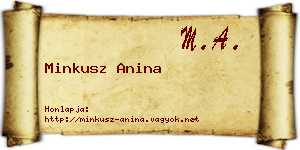 Minkusz Anina névjegykártya